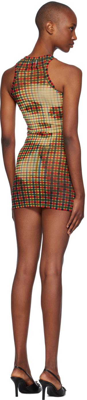 Yellow & Green Tartan Face Minidress