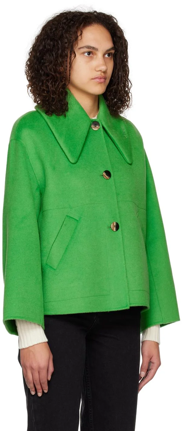 Green Wide Collar Jacket