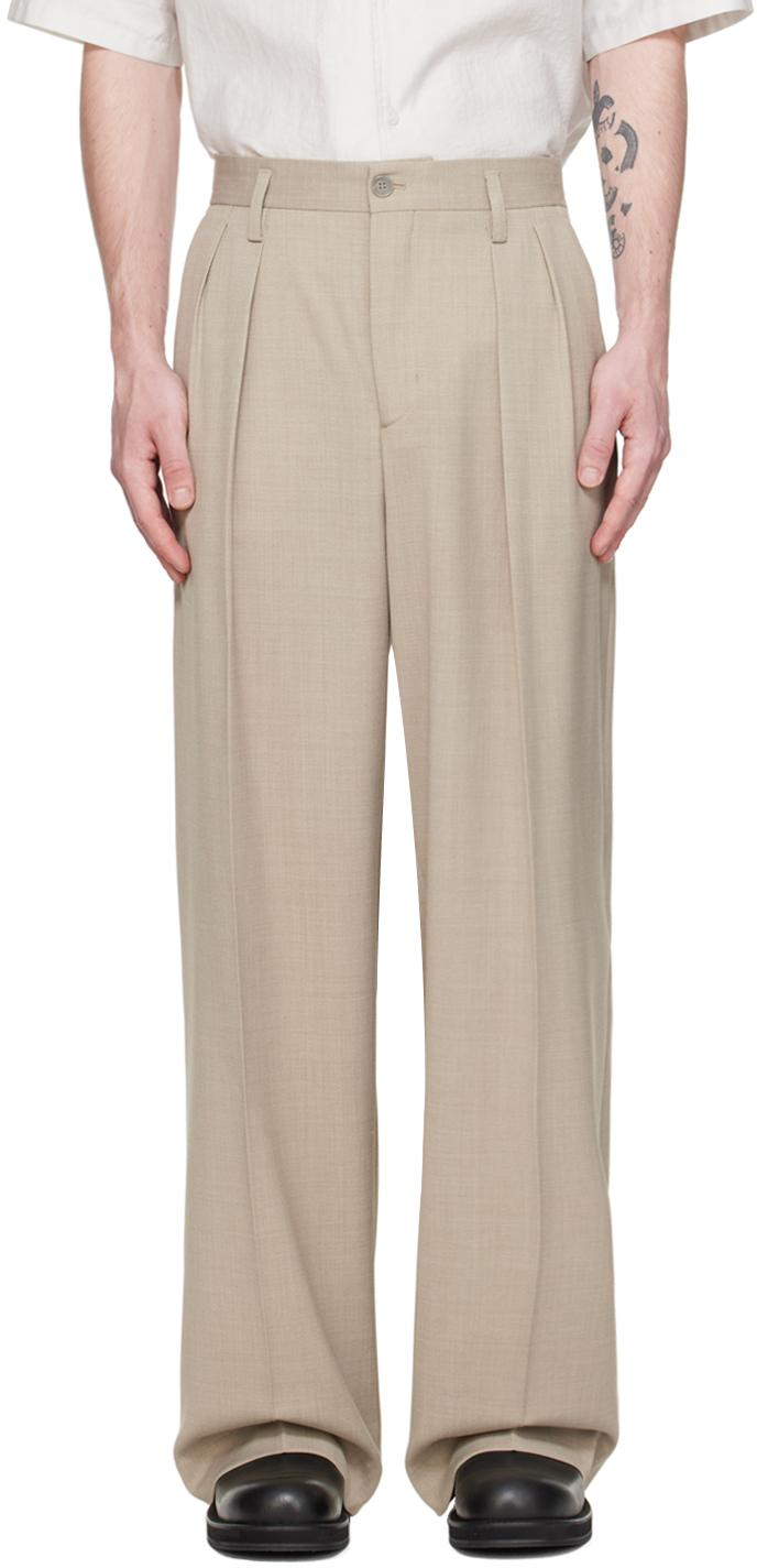 Beige Wide Trousers