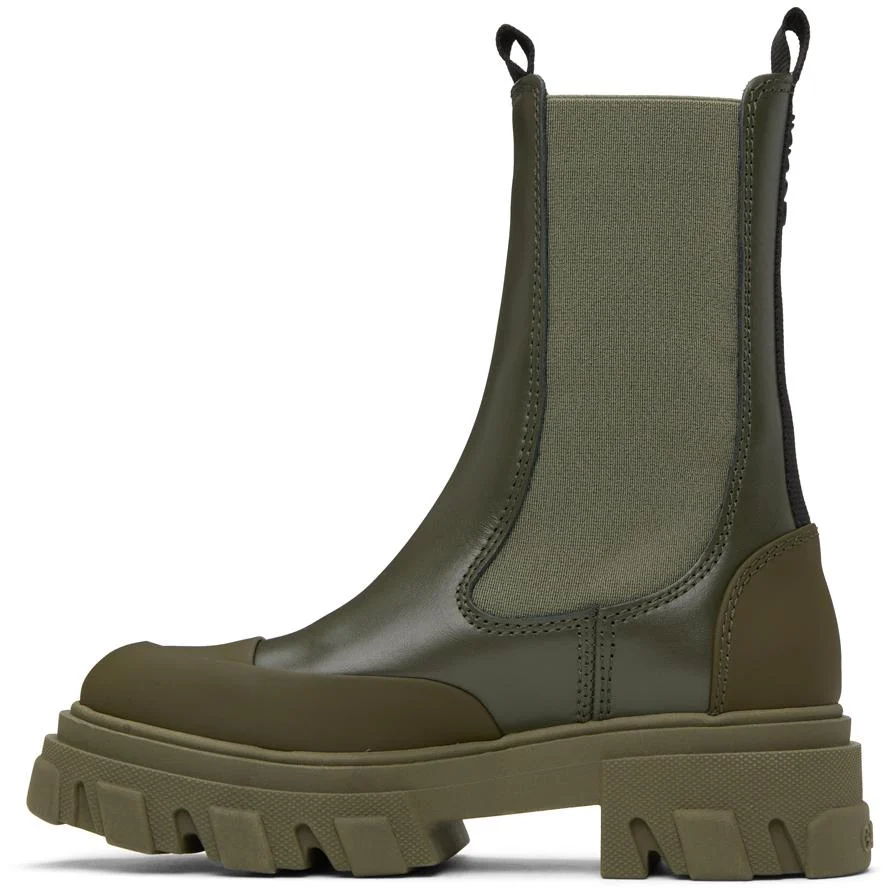 Khaki Cleated Chelsea Boots