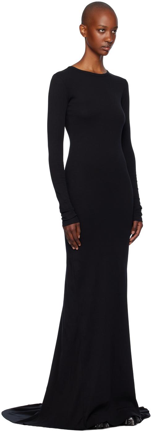 Black Jesse Long Sleeve X-Long Flared Maxi Dress