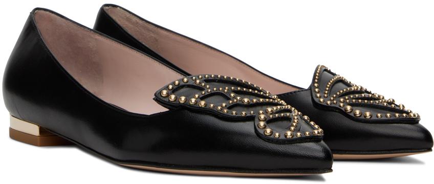 Black & Gold Butterfly Ballerina Flats