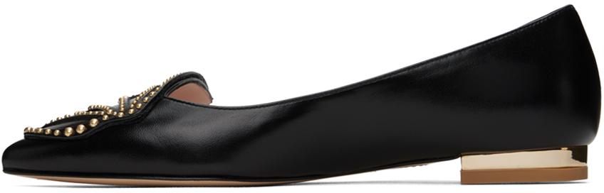 Black & Gold Butterfly Ballerina Flats