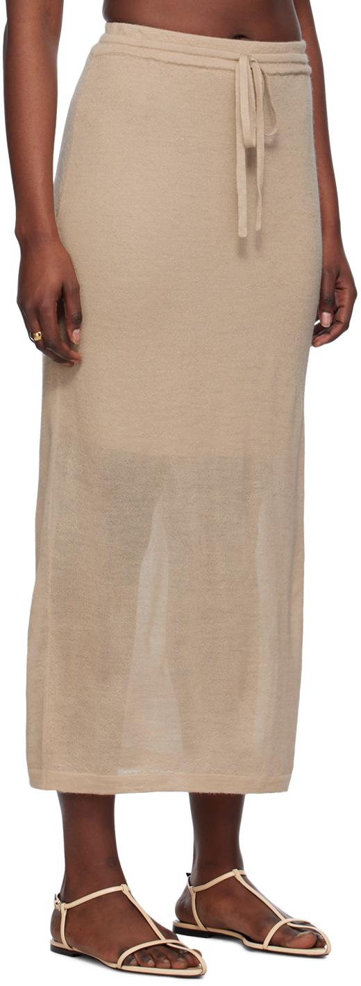 Beige Layer Maxi Skirt