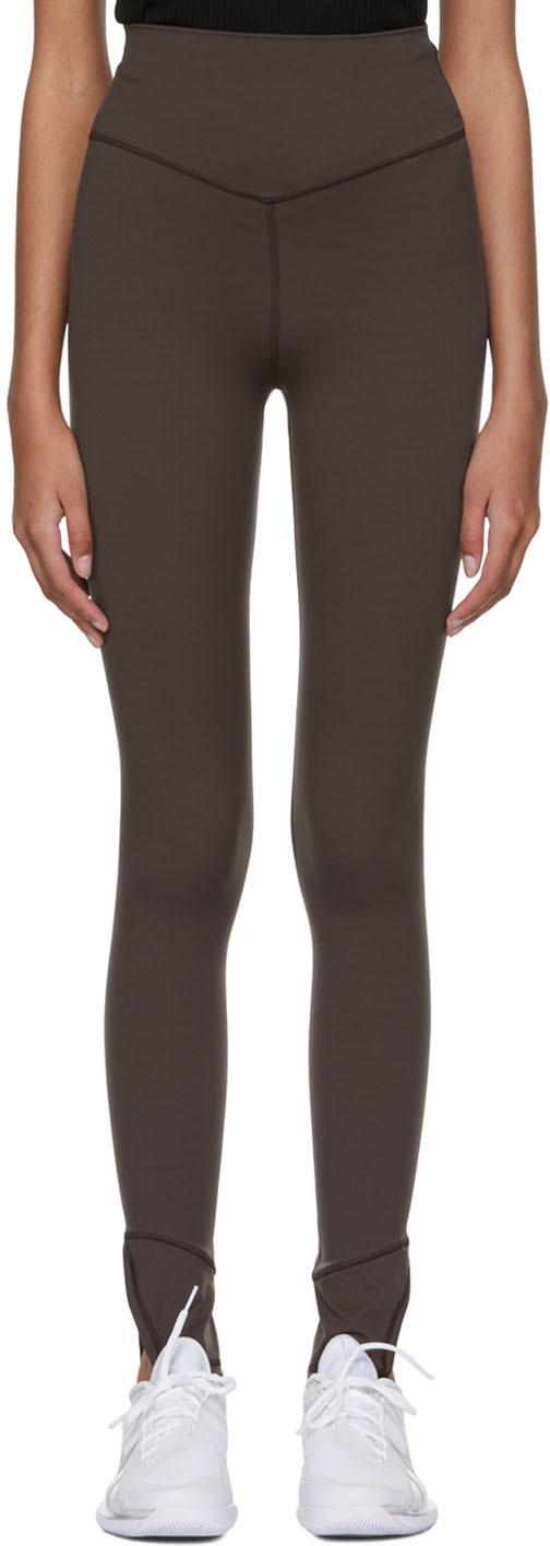 Brown Nylon Sport Leggings