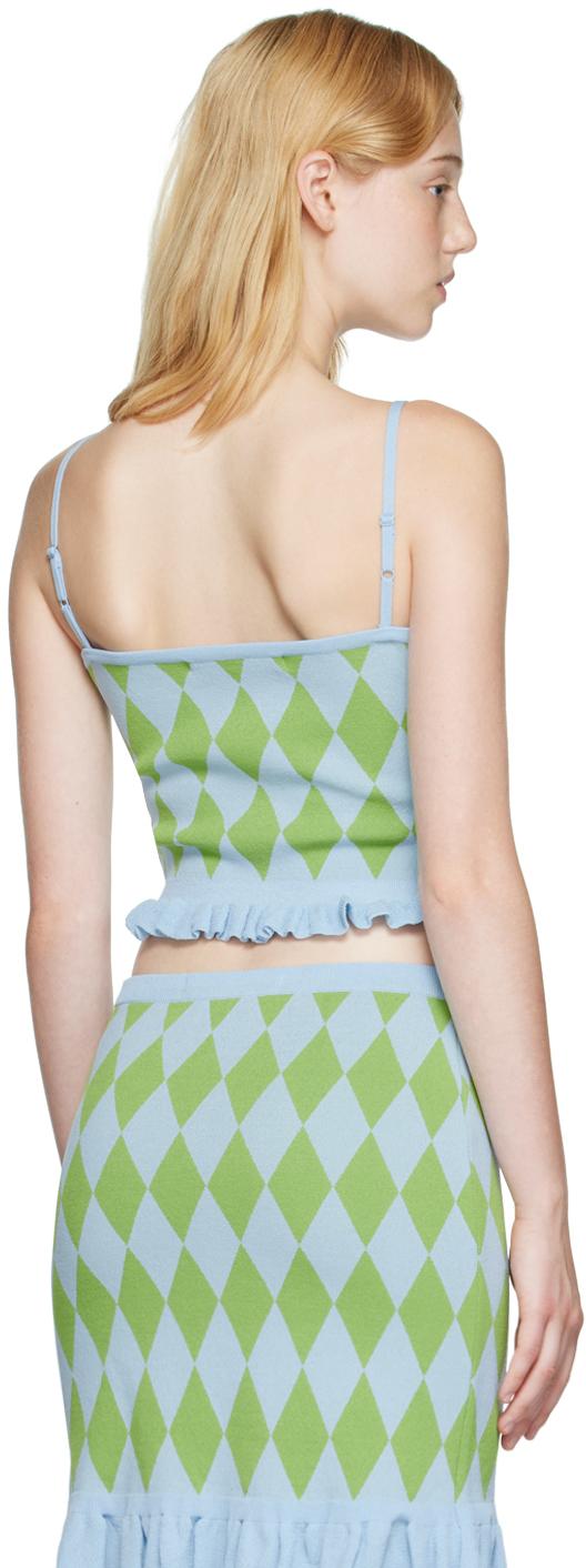 Blue Argyle Tank Top