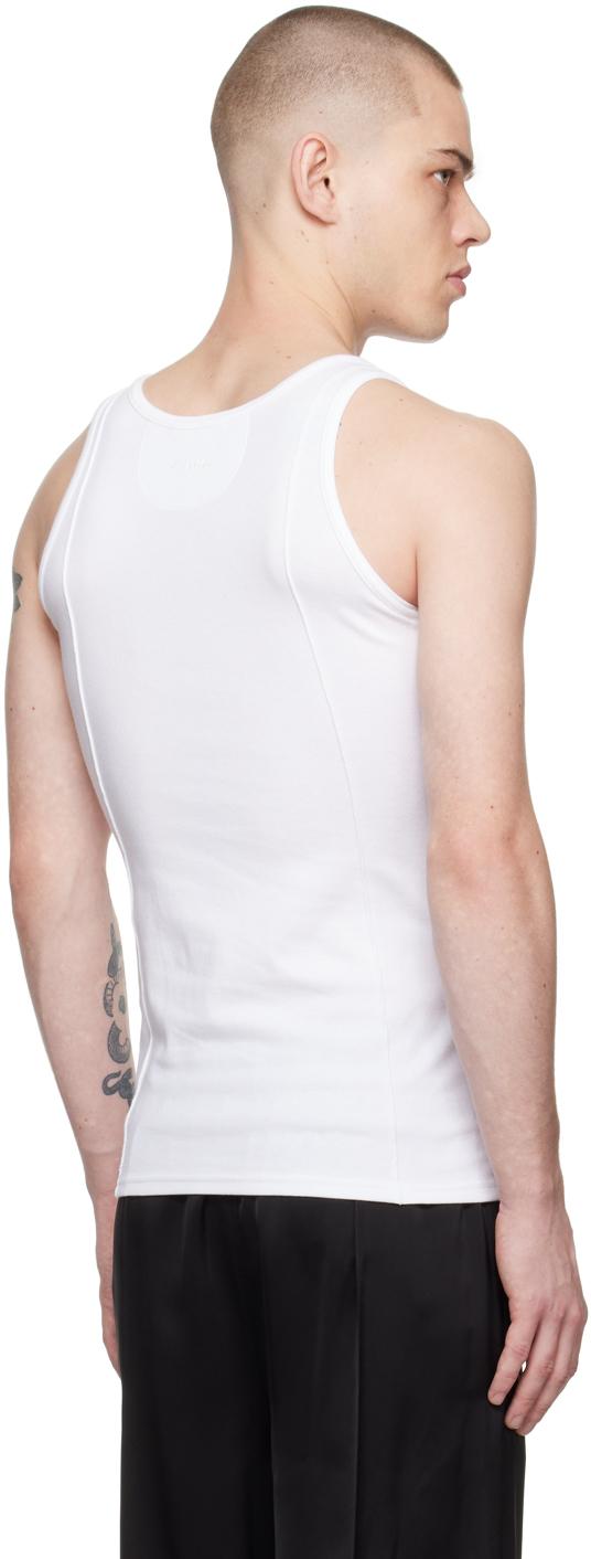 White Creased Tank Top