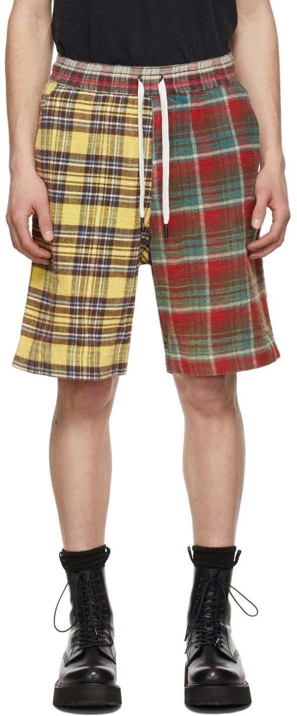 Yellow & Red Multi-Plaid Shorts