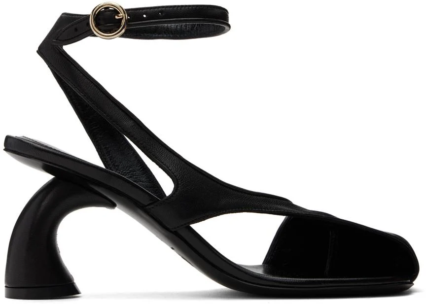 Black Small Heeled Sandals