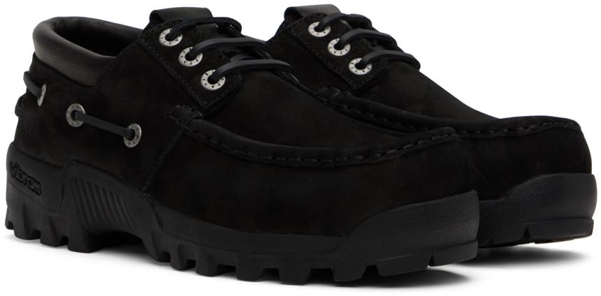 Black Vibram Sole Boat Shoes