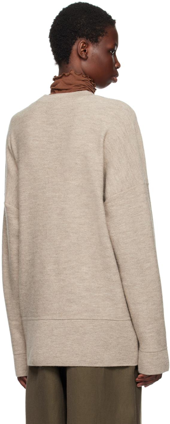 Taupe Oversize Crewneck Sweater