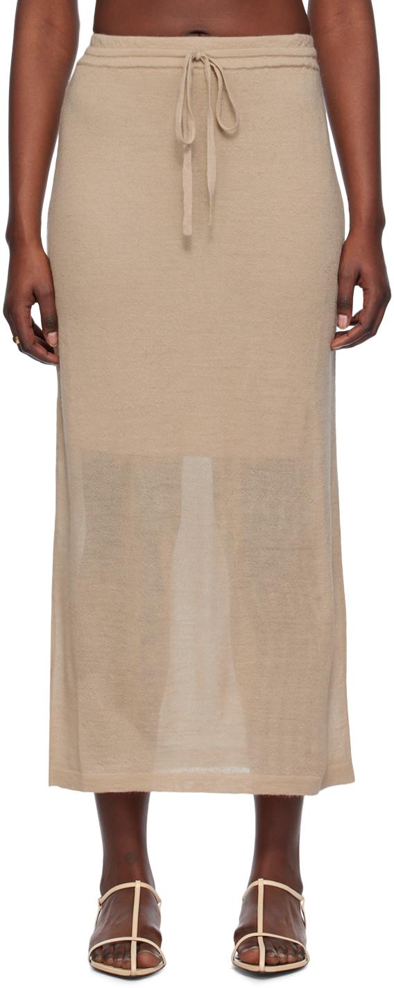 Beige Layer Maxi Skirt