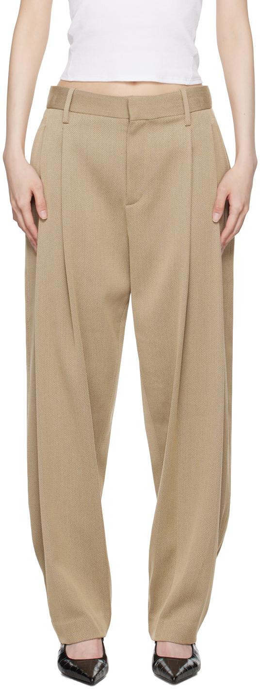 Tan Pleated Trousers