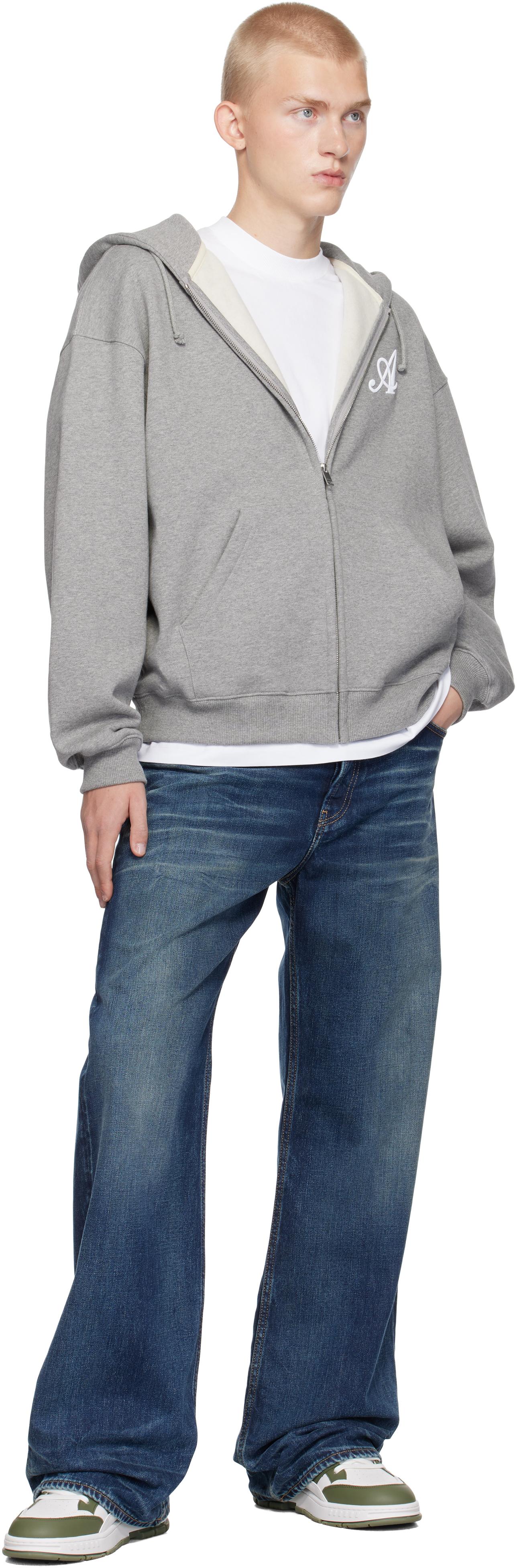 Gray Maine Zip-Up Hoodie