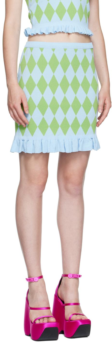 SSENSE Exclusive Blue Argyle Miniskirt