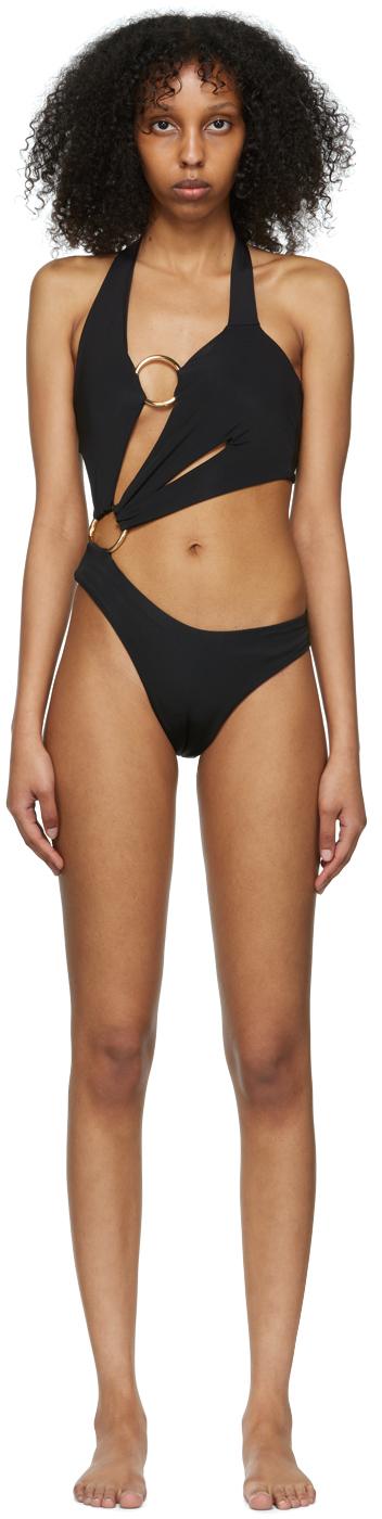 Black Recycled Nylon One-Piece Swimsuit