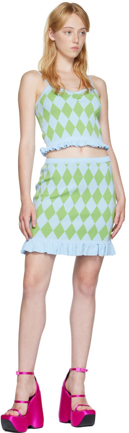 SSENSE Exclusive Blue Argyle Miniskirt