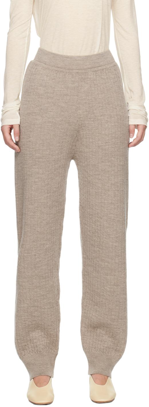 Taupe Line Quilt Lounge Pants