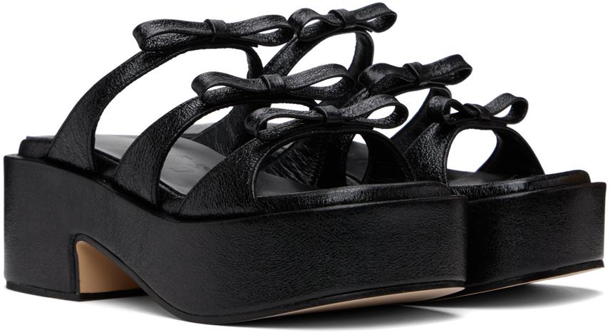 Black Ribbon Sandals