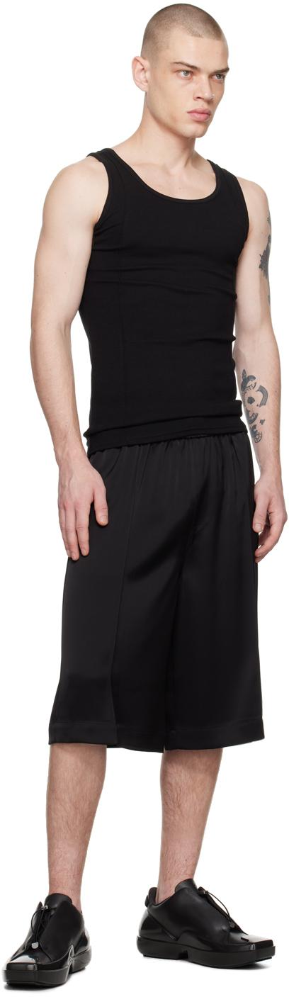 Black Creased Tank Top