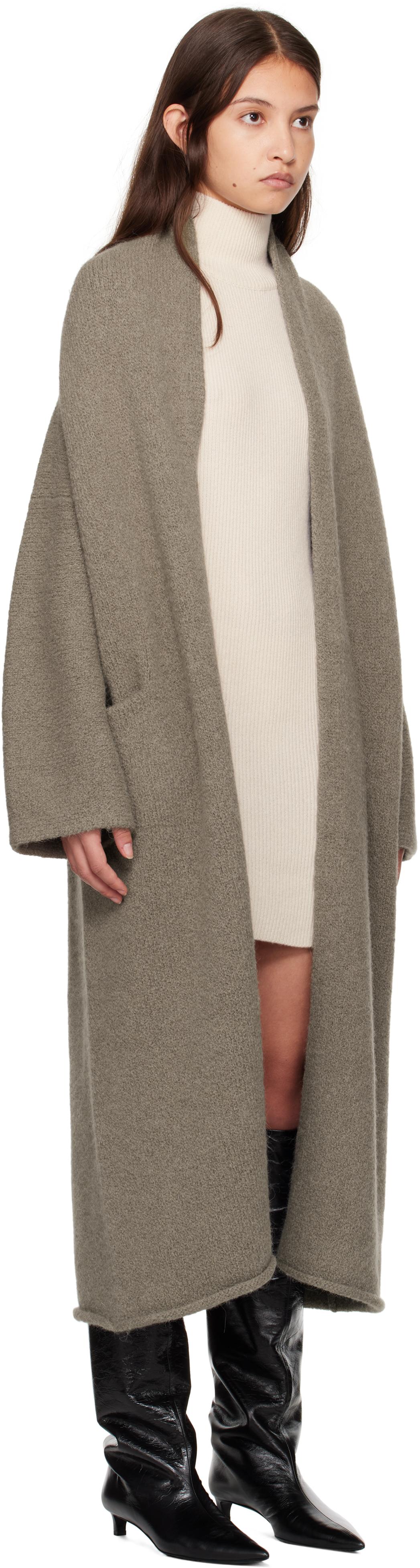 Gray Long Shawl Cardigan