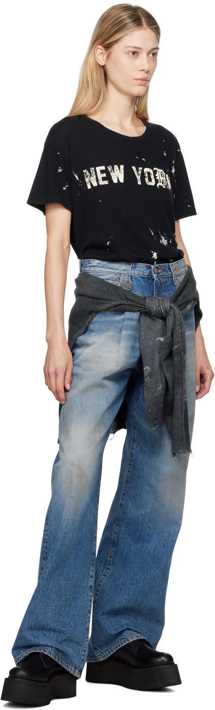 SSENSE Exclusive Blue Damon Pleated Wide Leg Jeans