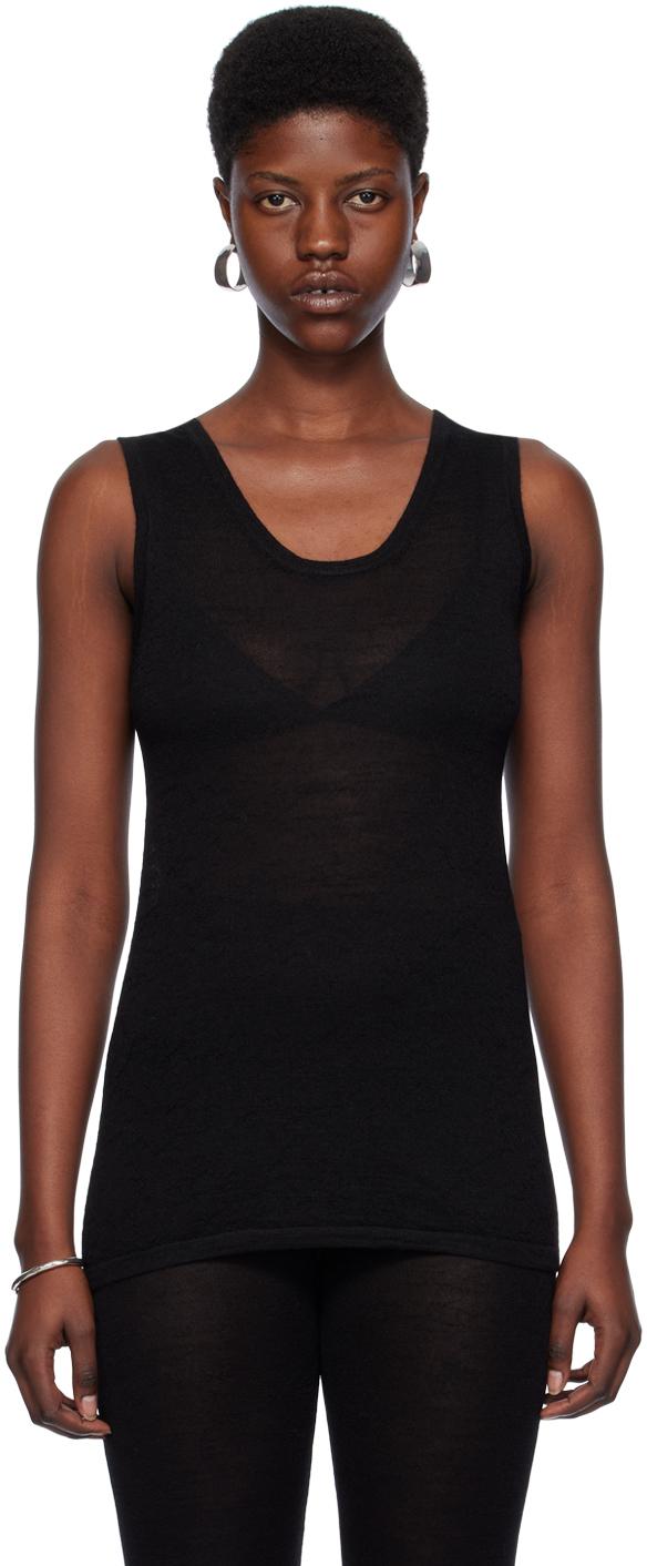 Black Super Fine Tank Top