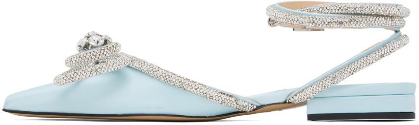 Blue Double Bow Ballerina Flats