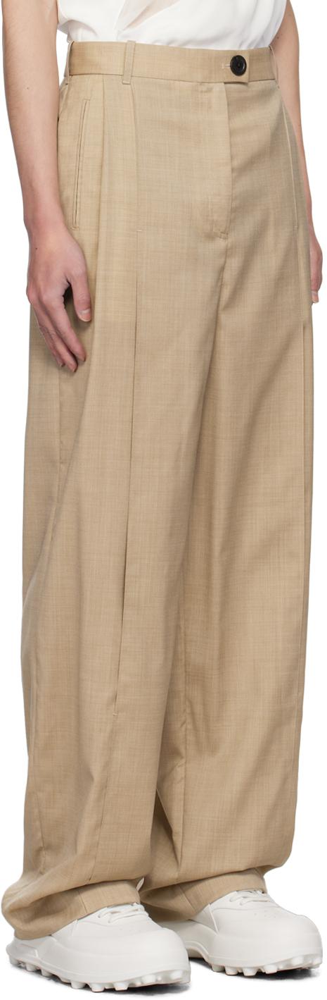 Taupe Front Slit Trousers