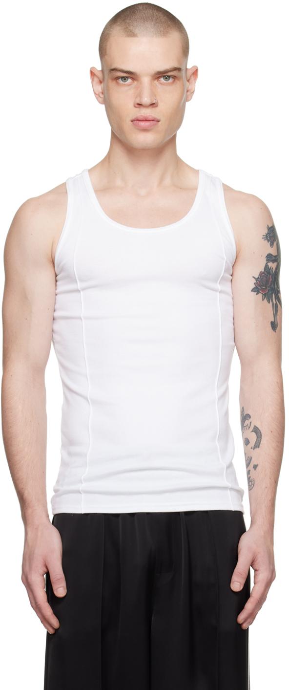 White Creased Tank Top