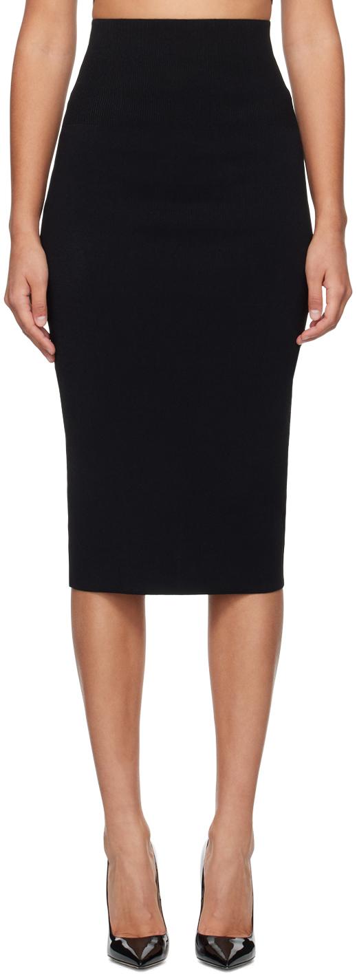 Black Fitted Midi Skirt