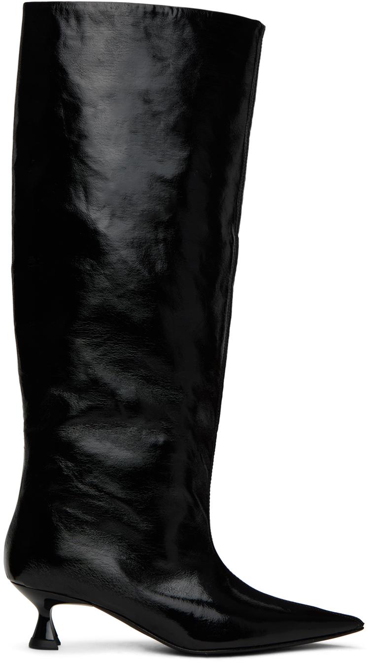 Black Soft Slouchy Tall Boots