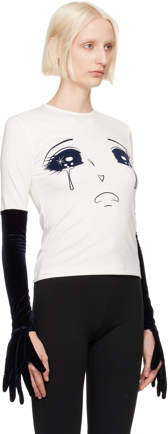 White Velvet Glove Crying Girl Long Sleeve T-Shirt