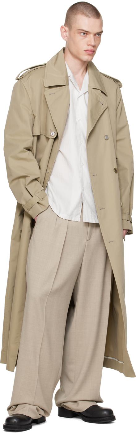 Beige Wide Trousers