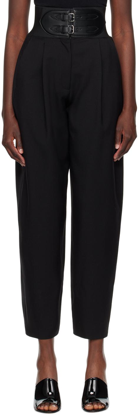 Black Belted Trousers