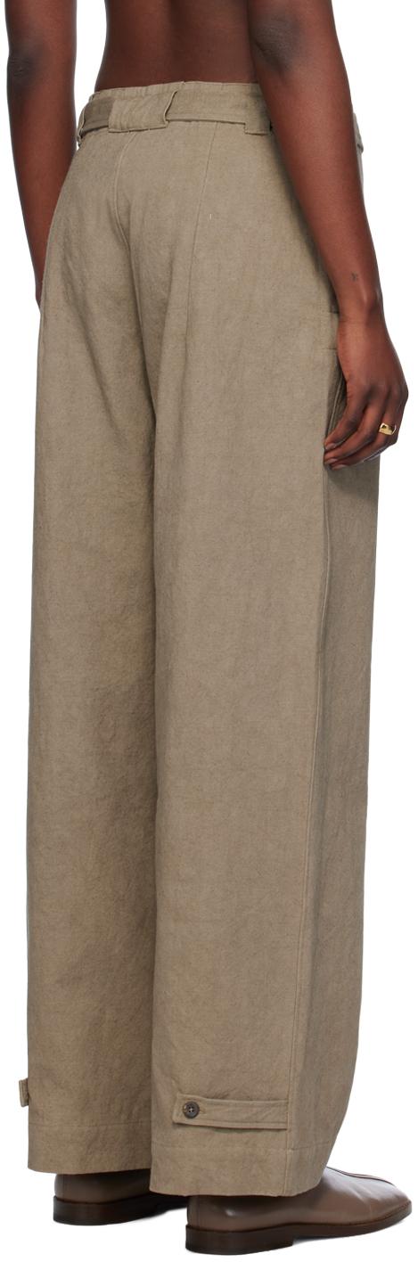 Taupe Belted Trousers