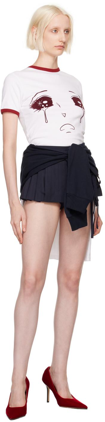 Navy Side Slit Open Micro Skort