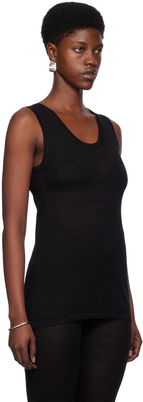 Black Super Fine Tank Top