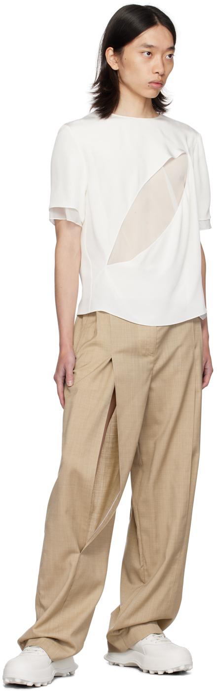 Taupe Front Slit Trousers