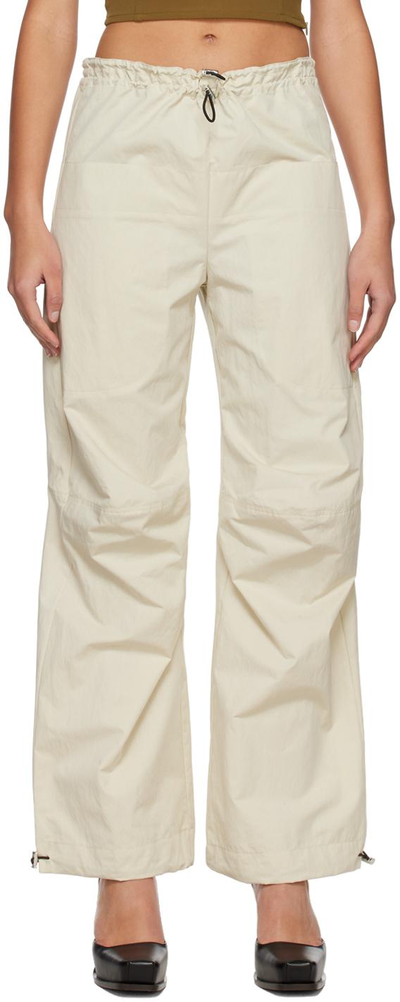 Beige Drawstring Lounge Pants