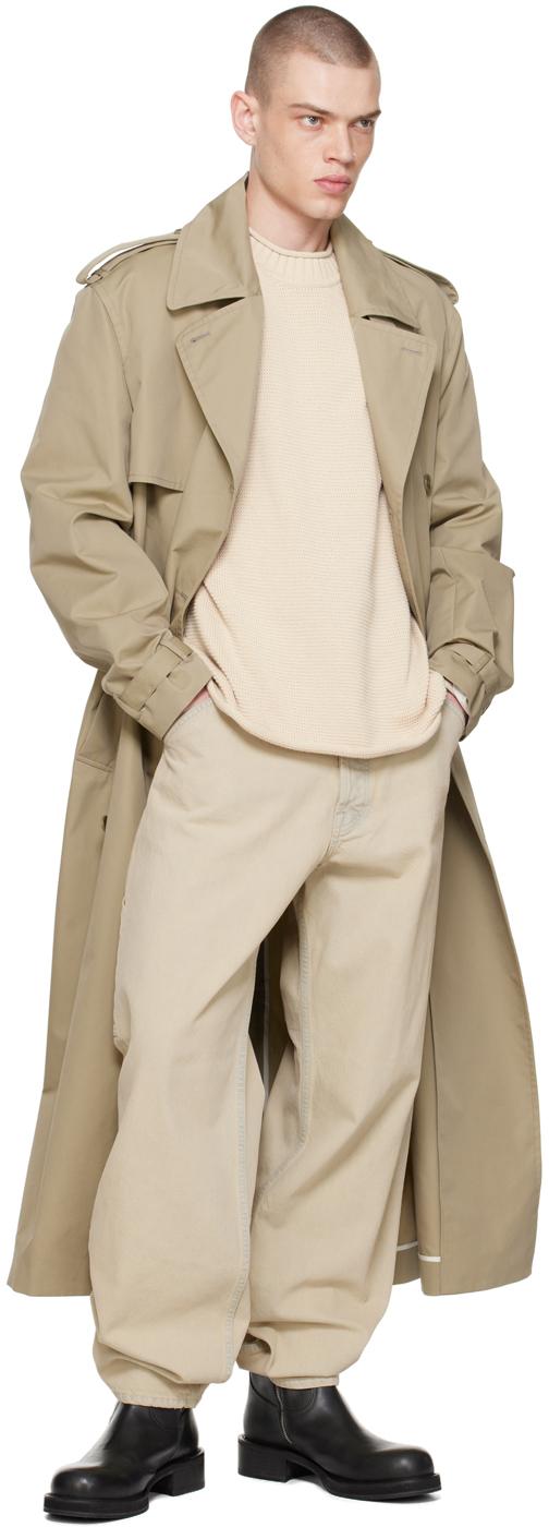 Beige Rolled Edge Sweater