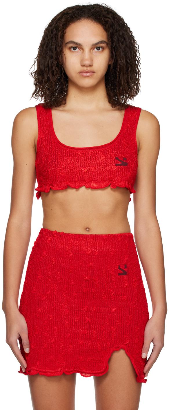 Red Cropped Tank Top