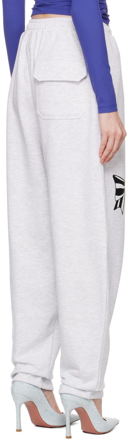 Gray Ribbon Printed Sweatpants