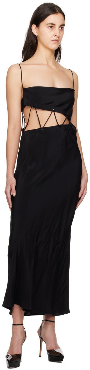 Black Disconnect Midi Dress