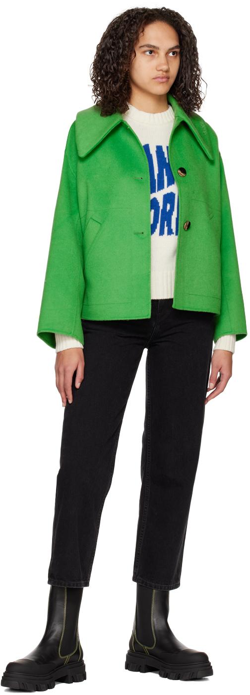 Green Wide Collar Jacket