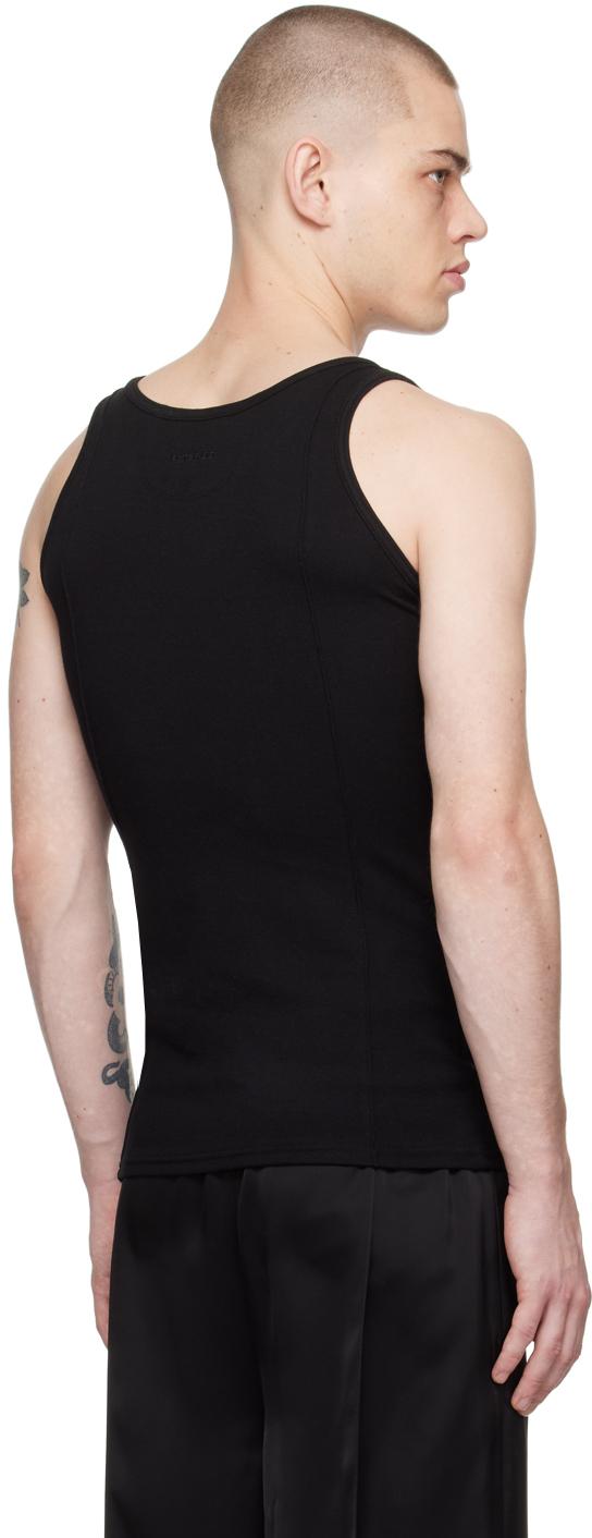 Black Creased Tank Top