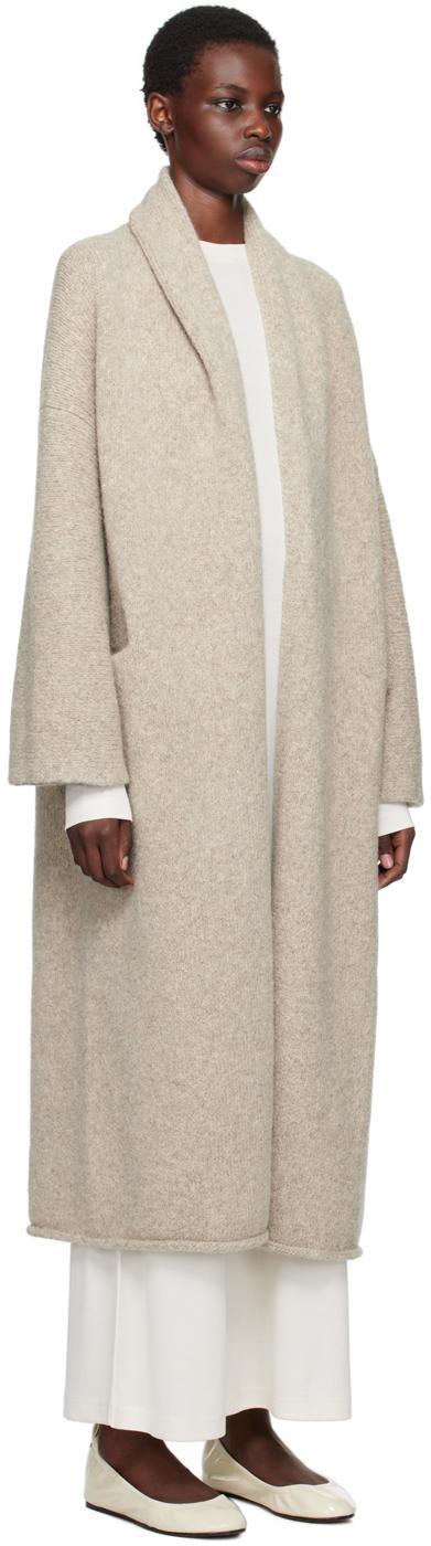 Taupe Long Shawl Cardigan