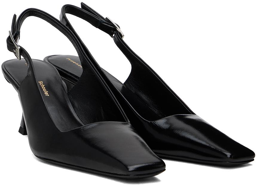 Black Trap Slingback Heels