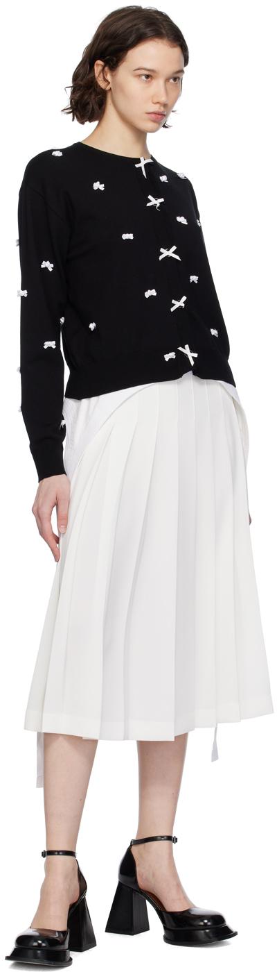 White Pleated Midi Skirt