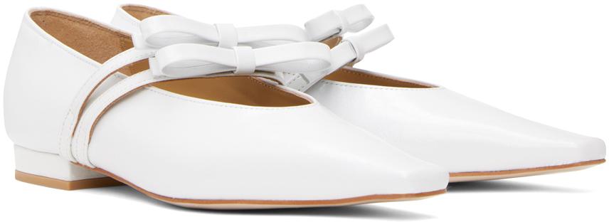 White Mary Jane Ballerina Flats